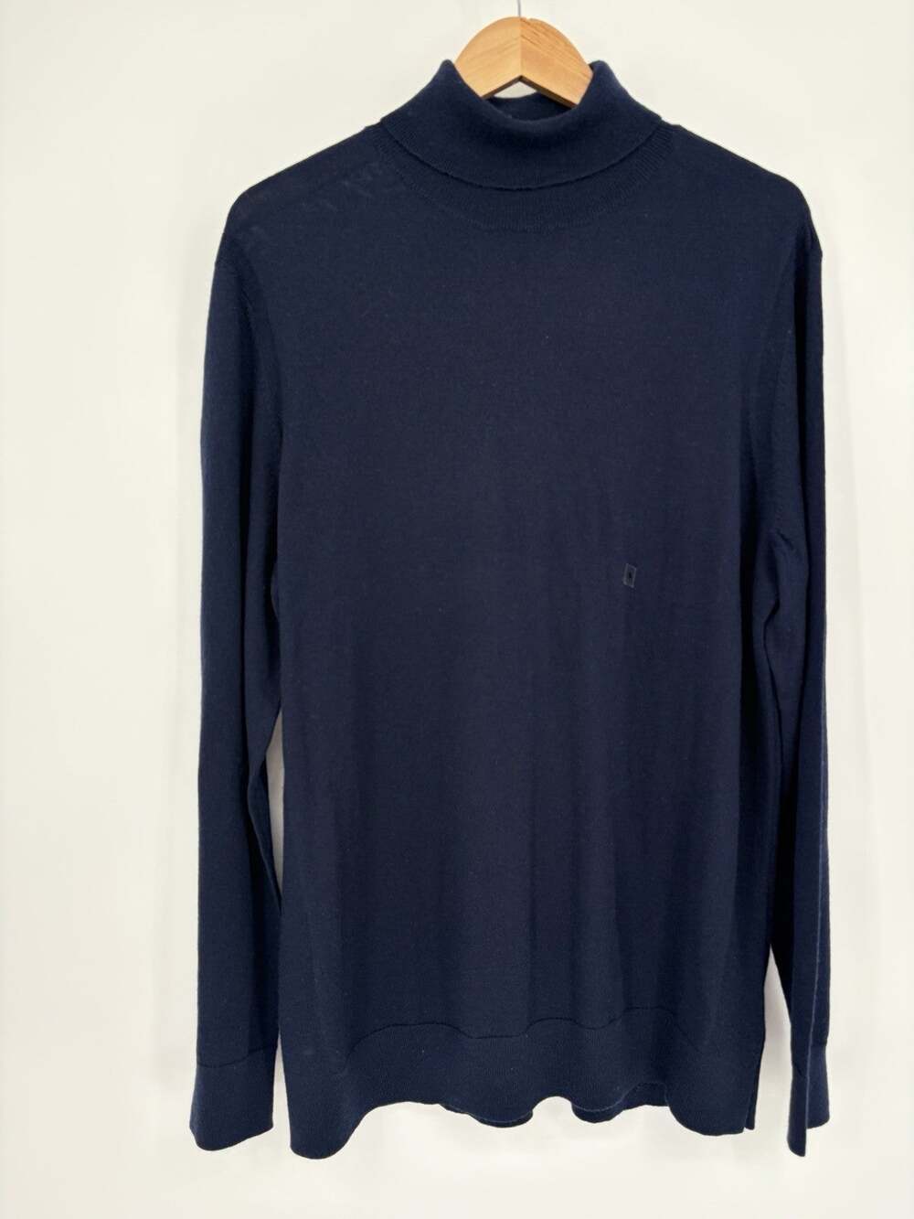 Express 100% Merino Wool Turtle Neck Sweater Navy Blue Mens XL Office Classic